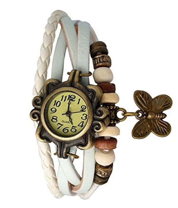 MVS Rakhi with Butterfly Pendulam  in Multi Colour Analog Girl's Watch - Free, White, 0.1