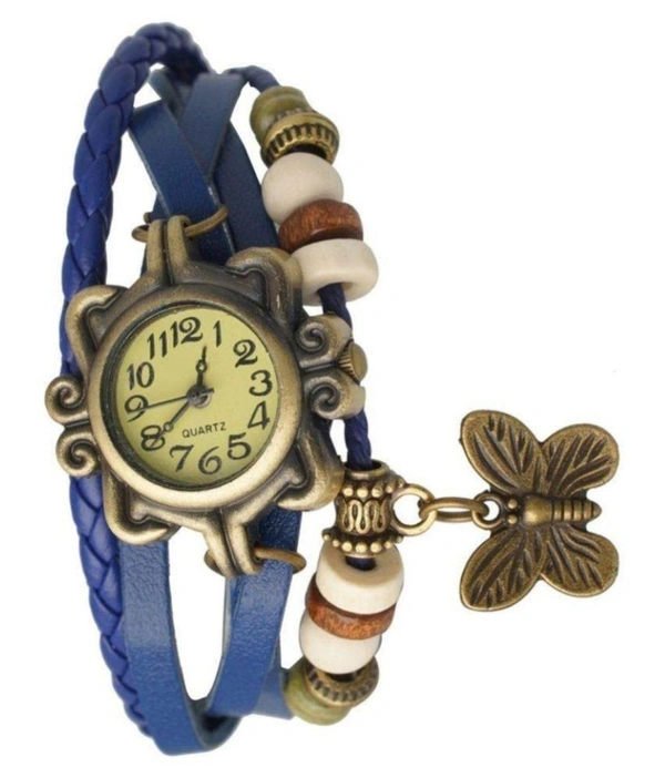 MVS Rakhi with Butterfly Pendulam  in Multi Colour Analog Girl's Watch - Free, Blue, 0.1