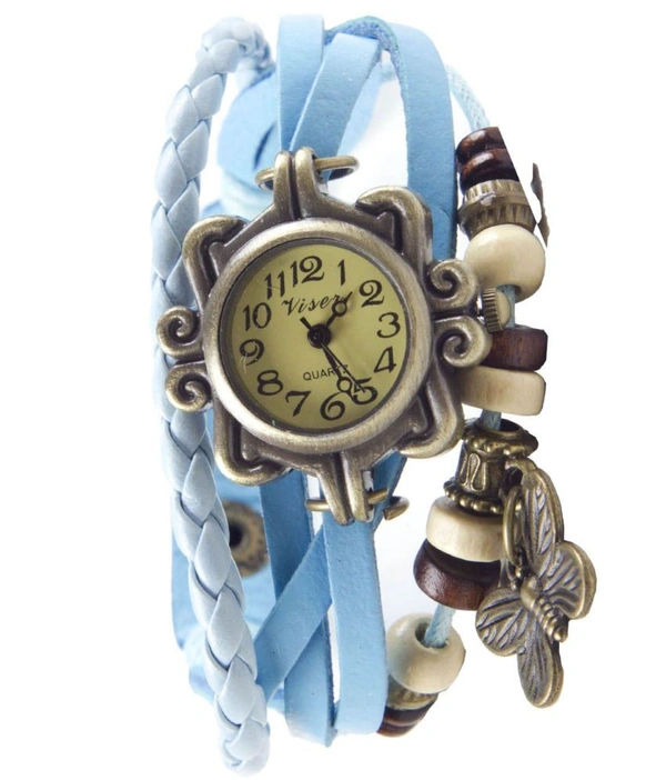 MVS Rakhi with Butterfly Pendulam  in Multi Colour Analog Girl's Watch - Sky
