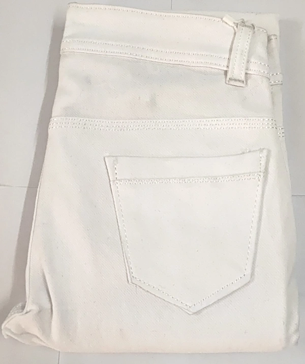 MVS Single Button Stretchable Skinny Fit Ankle Length
Mid Rise Denim Jeans for Girls and Women - 30, White, 0.25