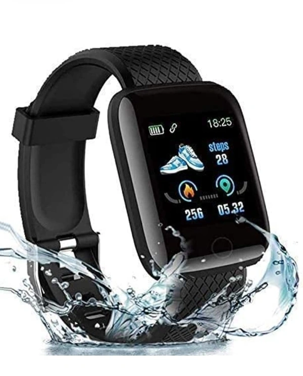 MVS ID 116 Smart Bracelet Fitness Tracker Color Screen Smartwatch - Black