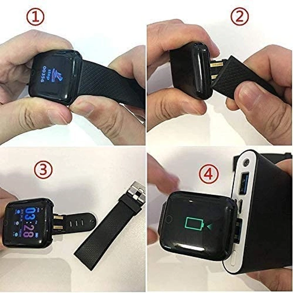 MVS ID 116 Smart Bracelet Fitness Tracker Color Screen Smartwatch - Black