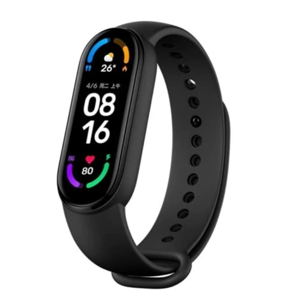 MVS M6 Smart Band Wireless Sweatproof Fitness Band| Blood Pressure| Heart Rate Sensor All Android Device  Strap Material : Rubber - Black