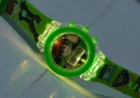 MVS Classic Kids BEN 10 Unisex Watch With 7 Colors Fleshing Lights  - Green, Free