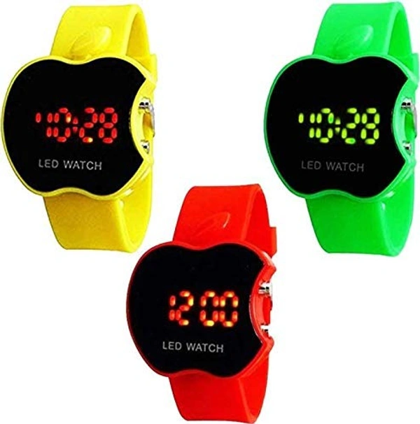 MVS Digital LED Apple Watches For Kids. - Yellow, Red, Green