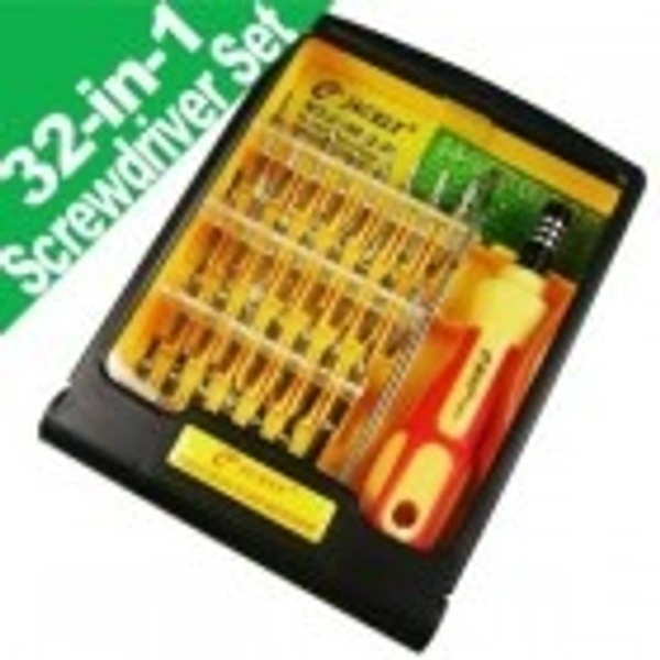 MVS  MVS 32 in 1 Flatted Screwdriver Tool Kit For Mobiles, PDA, Laptop. - 0.010, Yellow , 0.250