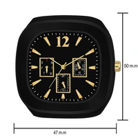 MVS Square Multi Dial  Analog Silicon Strap Stylish Designer Analog Watch - for Boys - Black