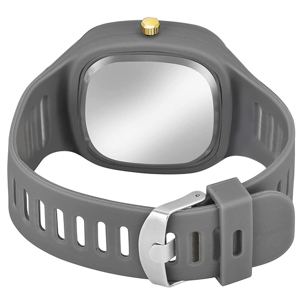 MVS Square Multi Dial Analog Silicon Strap Stylish Designer Analog Watch - for Boys - Grey
