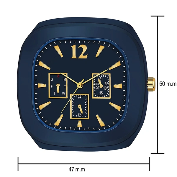 MVS Square Multi Dial Analog Silicon Strap Stylish Designer Analog Watch - for Boys - Purple
