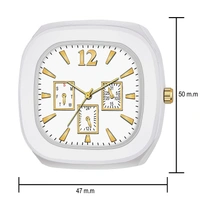 MVS Square Multi Dial  Analog Silicon Strap Stylish Designer Analog Watch - for Boys - White