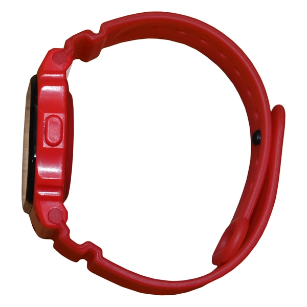 MVS Fashionable Octagon Digital Unisex Watch with Large Digits - Red