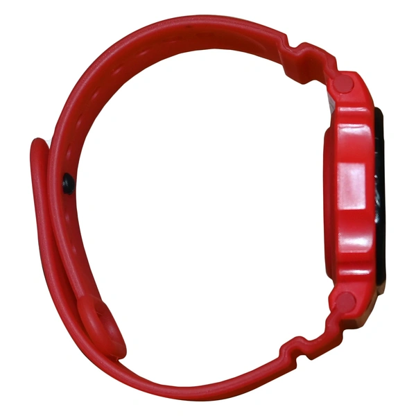 MVS Fashionable Octagon Digital Unisex Watch with Large Digits - Red