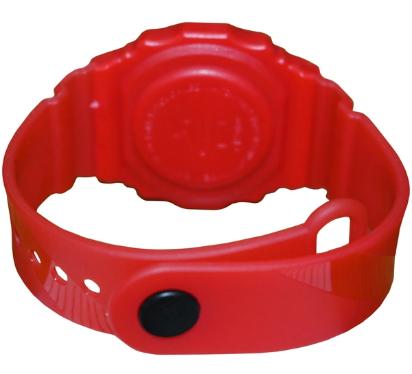 MVS Fashionable Octagon Digital Unisex Watch with Large Digits - Red