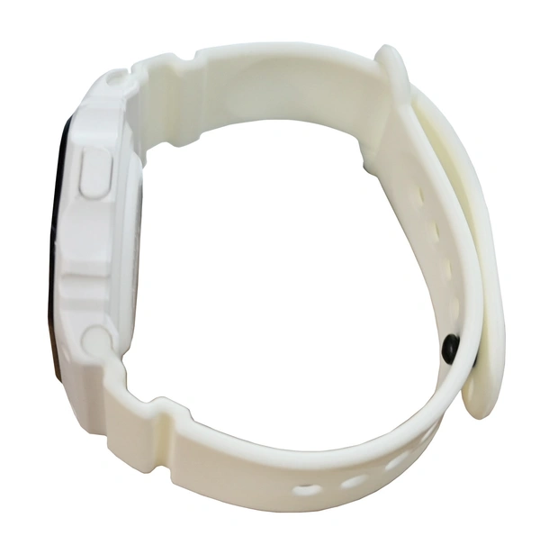 MVS Fashionable Octagon Digital Unisex Watch with Large Digits - White