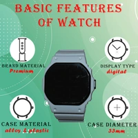 MVS Fashionable Octagon Digital Unisex Watch with Large Digits - Grey