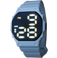 MVS Fashionable Octagon Digital Unisex Watch with Large Digits - Grey