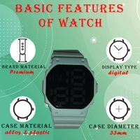 MVS Fashionable Octagon Digital Unisex Watch with Large Digits - Green