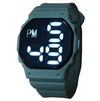 MVS Fashionable Octagon Digital Unisex Watch with Large Digits - Green