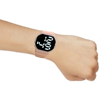 MVS Fashionable Octagon Digital Unisex Watch with Large Digits - Peach