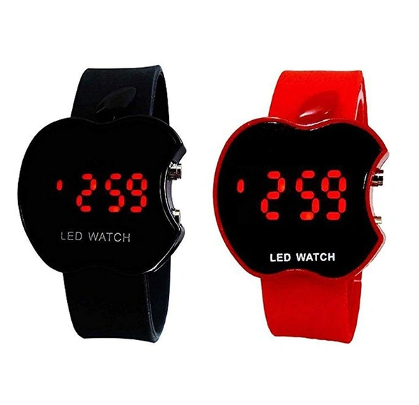 MVS Digital LED Apple Watch Combo - Black & Red