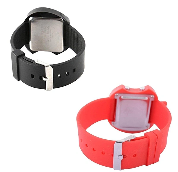 MVS Digital LED Apple Watch Combo - Black & Red