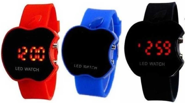 MVS Digital LED Apple Watch Combo - BLUE, Black & Red