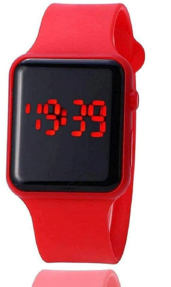 MVS LED Band Smartwatch Style/Look Digital Sports Watch for Boys/Girls - Red