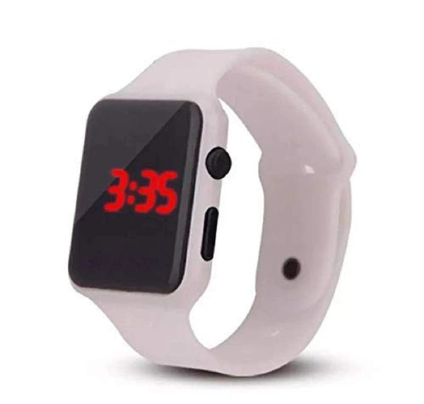 MVS LED Band Smartwatch Style/Look Digital Sports Watch for Boys/Girls - White