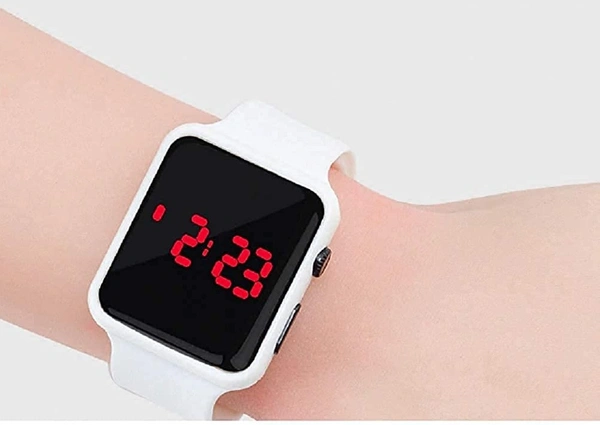 MVS LED Band Smartwatch Style/Look Digital Sports Watch for Boys/Girls - White