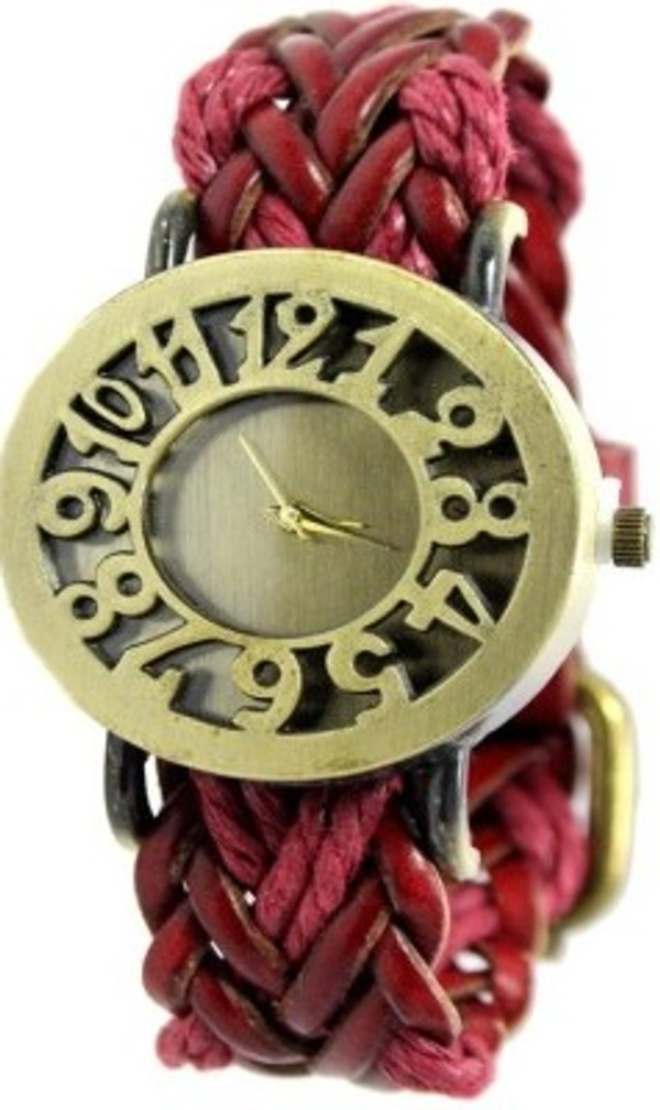 MVS Fashionable Analog Watches For Girls - Red
