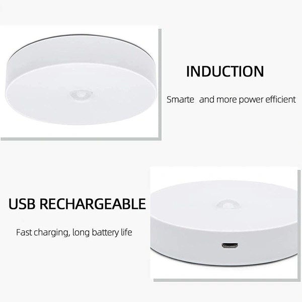 MVS Motion Sensor Rechargeable Night/Dark Light ( Pack of 2 ) - White, Free