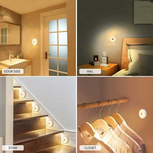 MVS Motion Sensor Rechargeable Night/Dark Light ( Pack of 2 ) - White, Free
