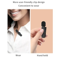MVS Wireless Microphone Clip Mic, Digital Lapel Clip-on Collar Microphone Compatible with All Android & iOS Devices. - Black, Free