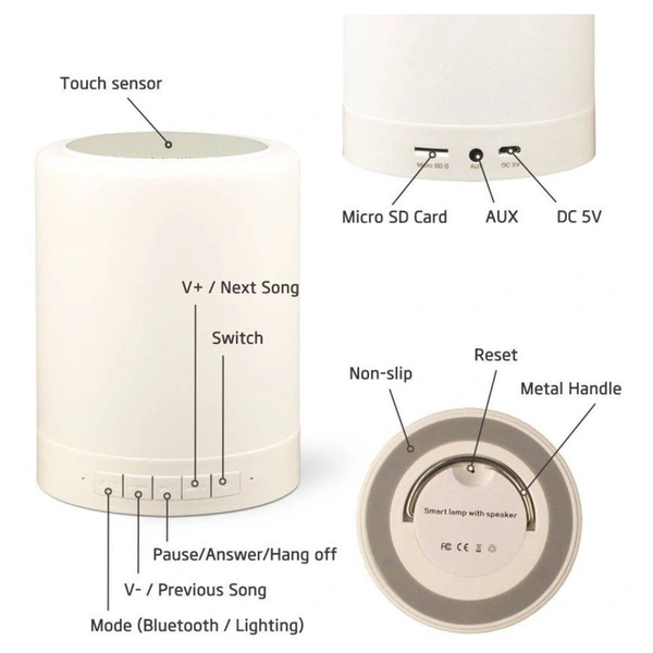 Trendy Wireless Bluetooth Speaker With Multi Light - As per availability