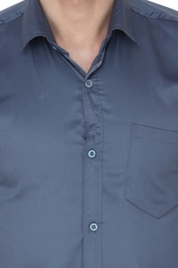 MVS Men's Cotton Blend | Regular Fit | Solid Plain Colors | Formal Shirt | Full Sleeve - Nevy Blue, XL