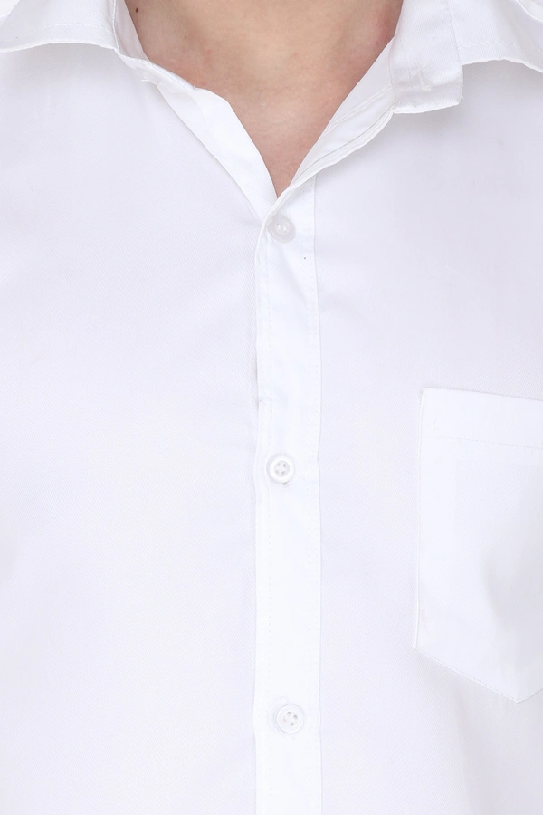 MVS Men's Cotton Blend | Regular Fit | Solid Plain Colors | Formal Shirt | Full Sleeve - White, XL