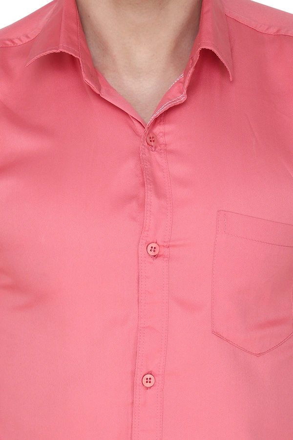 MVS Men's Cotton Blend | Regular Fit | Solid Plain Colors | Formal Shirt | Full Sleeve - Pink, XXL