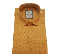 Men's Cotton Blend | Regular Fit | Plain & Printed   | Formal Shirt | (Pack of 2 ) - Yellow, M