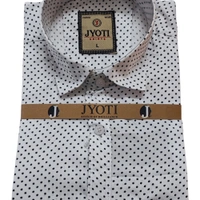 Men's Cotton Blend | Regular Fit | Plain & Printed   | Formal Shirt | (Pack of 2 ) - White, L