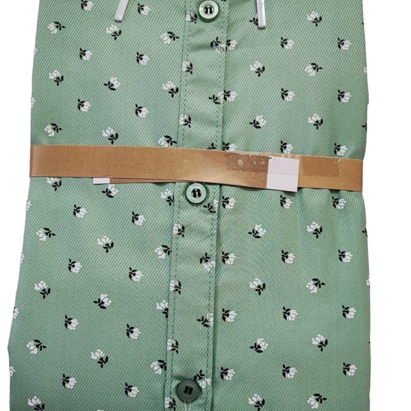 Men's Cotton Blend | Regular Fit | Plain & Printed   | Formal Shirt | (Pack of 2 ) - Olive, L