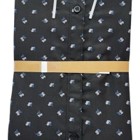 Men's Cotton Blend | Regular Fit | Plain & Printed   | Formal Shirt | (Pack of 2 ) - Black, L