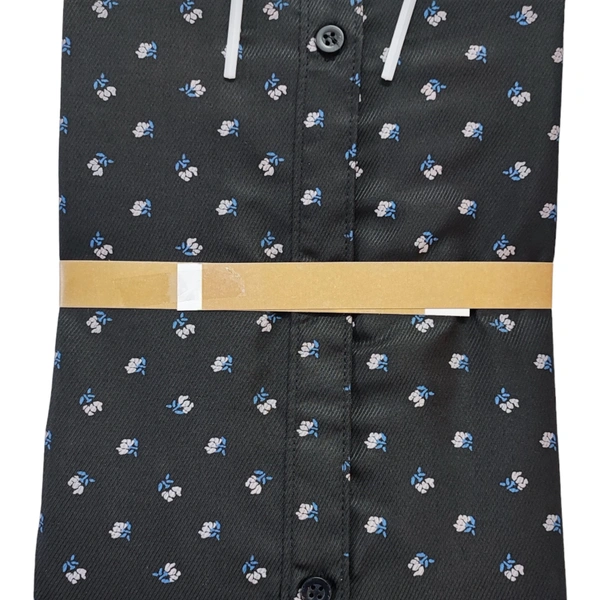 Men's Cotton Blend | Regular Fit | Plain & Printed   | Formal Shirt | (Pack of 2 ) - Black, L