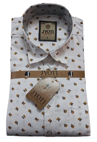 Men's Cotton Blend | Regular Fit | Plain & Printed   | Formal Shirt | (Pack of 2 ) - White, L, 350