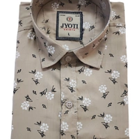 Men's Cotton Blend | Regular Fit | Plain & Printed   | Formal Shirt | (Pack of 2 ) - Beige, M, 350