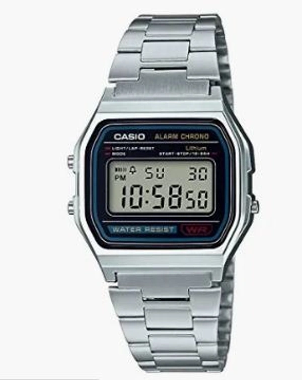 Digital Stainless Steel Wrist Watch For Men  - Silver, Free, 300