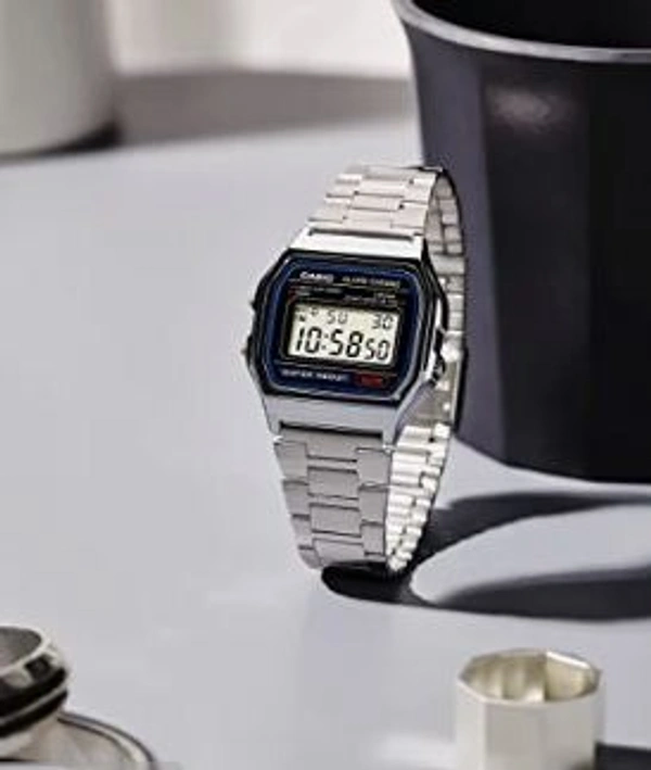 Digital Stainless Steel Wrist Watch For Men  - Silver, Free, 300