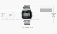 Digital Stainless Steel Wrist Watch For Men  - Silver, Free, 300