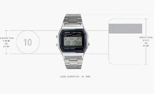 Digital Stainless Steel Wrist Watch For Men  - Silver, Free, 300