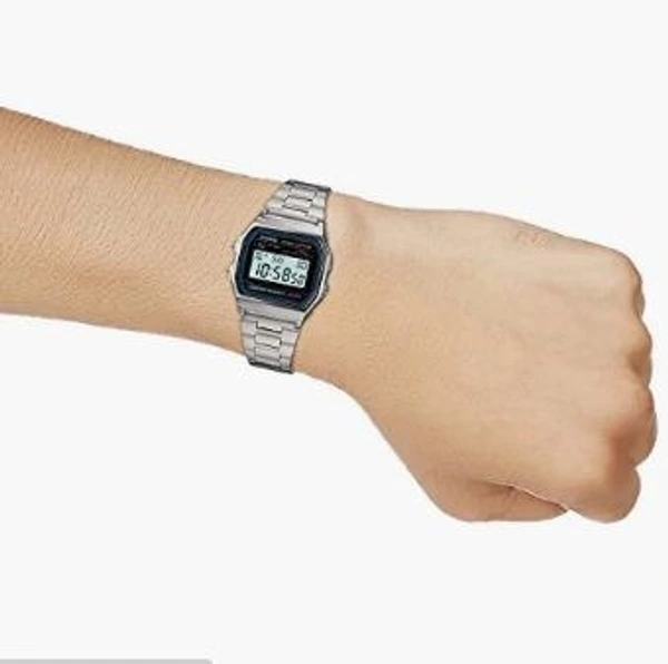 Digital Stainless Steel Wrist Watch For Men  - Silver, Free, 300