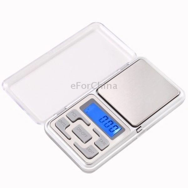 MVS Pocket Weight Scale Digital Jewellery/Chem/Kitchen Small Weighing Machine (200 G)  with Auto Calibration, Tare Full Capacity - Silver, Free